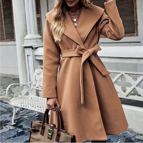 Double Button Belted Overcoat carmel - Picture 1 of 6